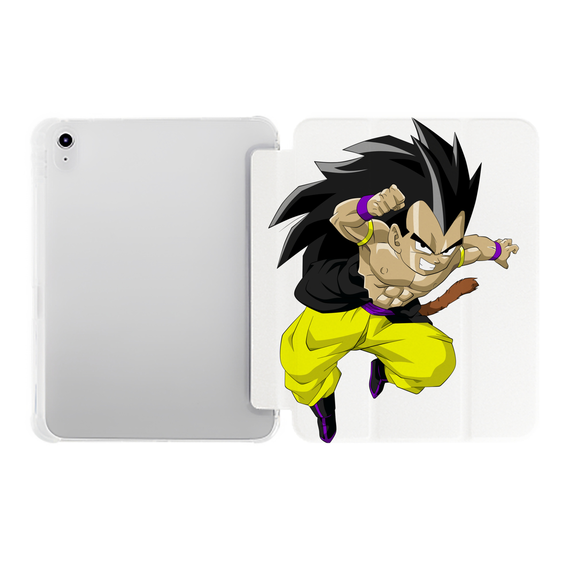 （画像用） ドラゴンボール ベジータ四世（Bejīta Yonsei）DRAGON BALL Vegeta IV IPad ケース ペン収納付き 三つ折りスタンド PUレザー×シリコン 対応機種9.5/10.5/10.9インチ